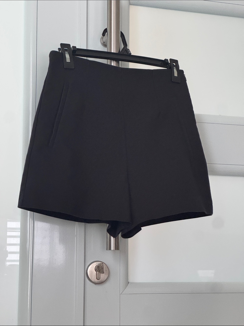 Zara Black High-Waist Tailored Shorts